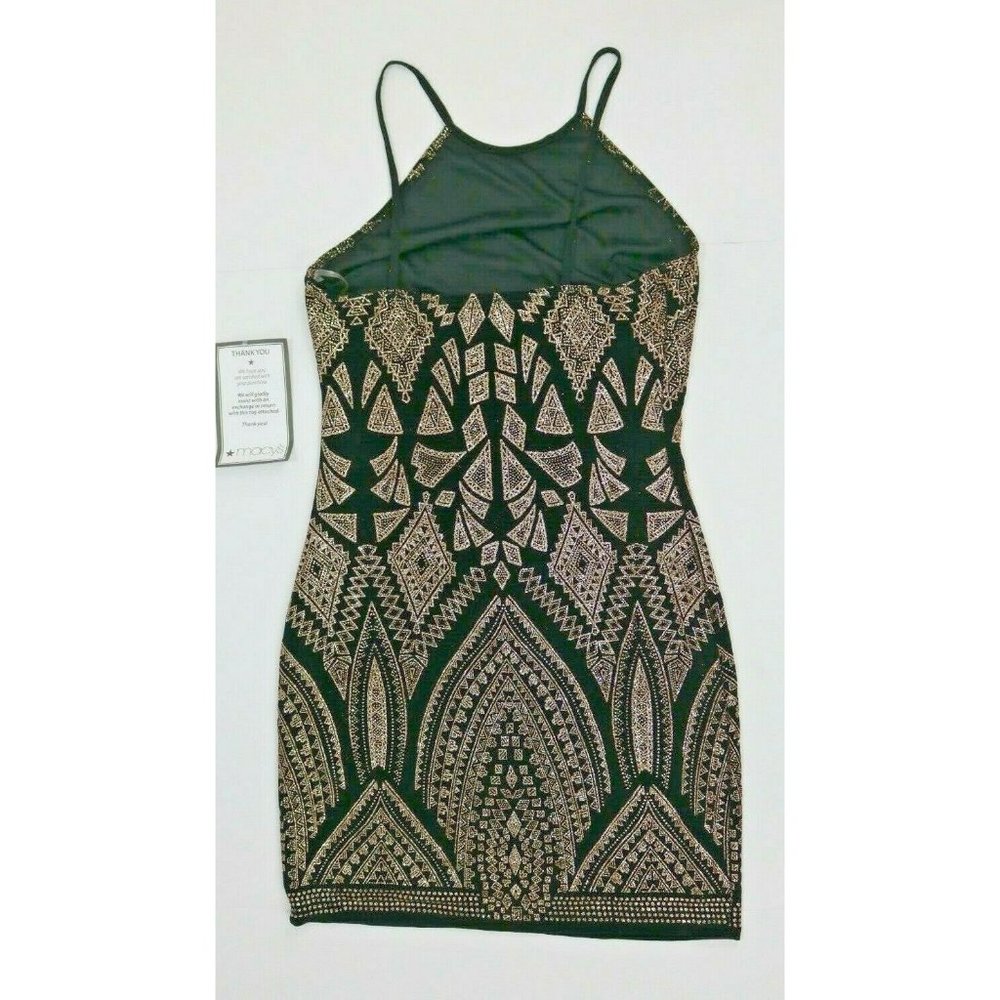 Jump Womens Dress Juniors Black Gold Glitter Party - Picture 8 of 12